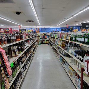 Shelves of bottles