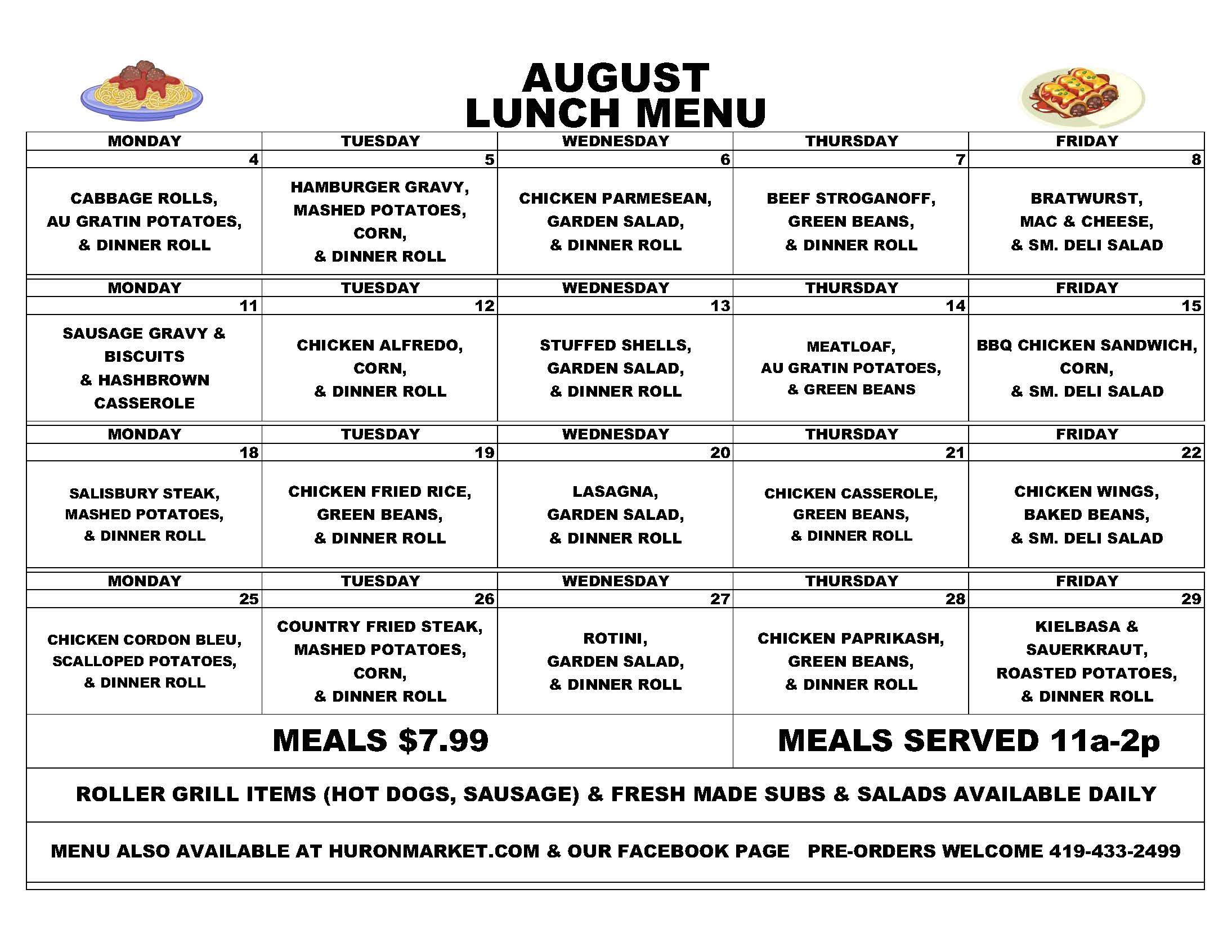 Lunch Menu