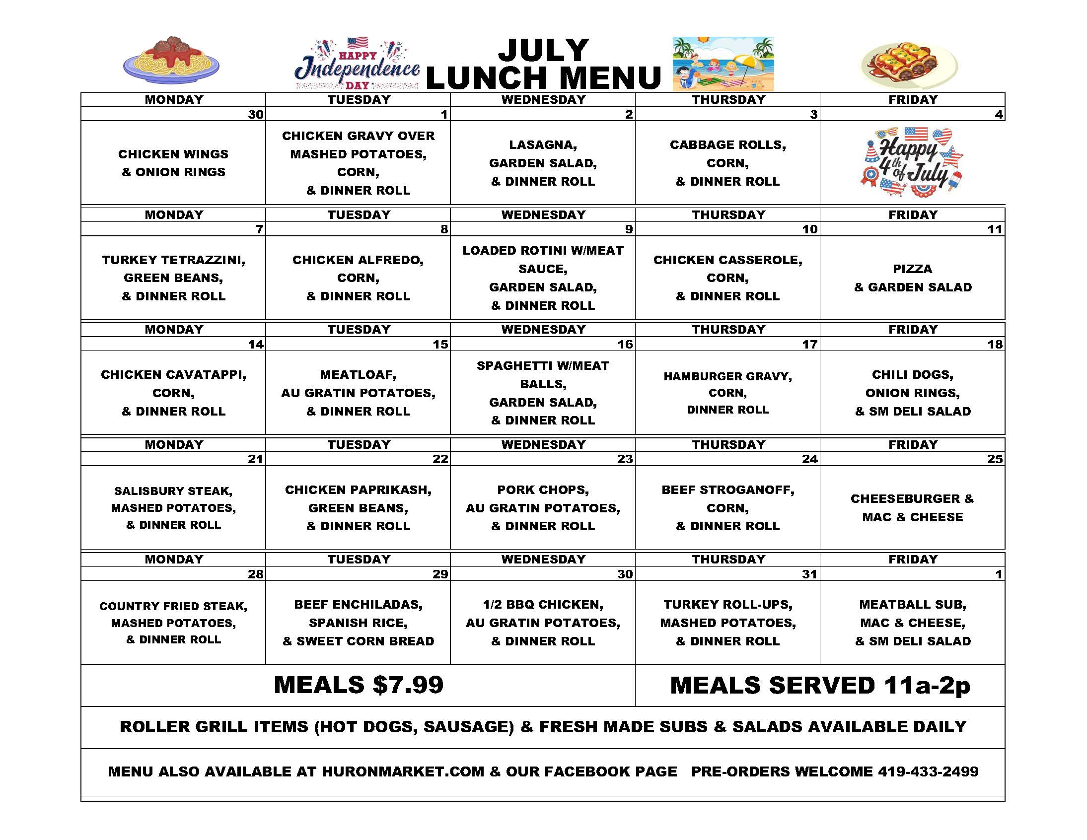 Lunch Menu