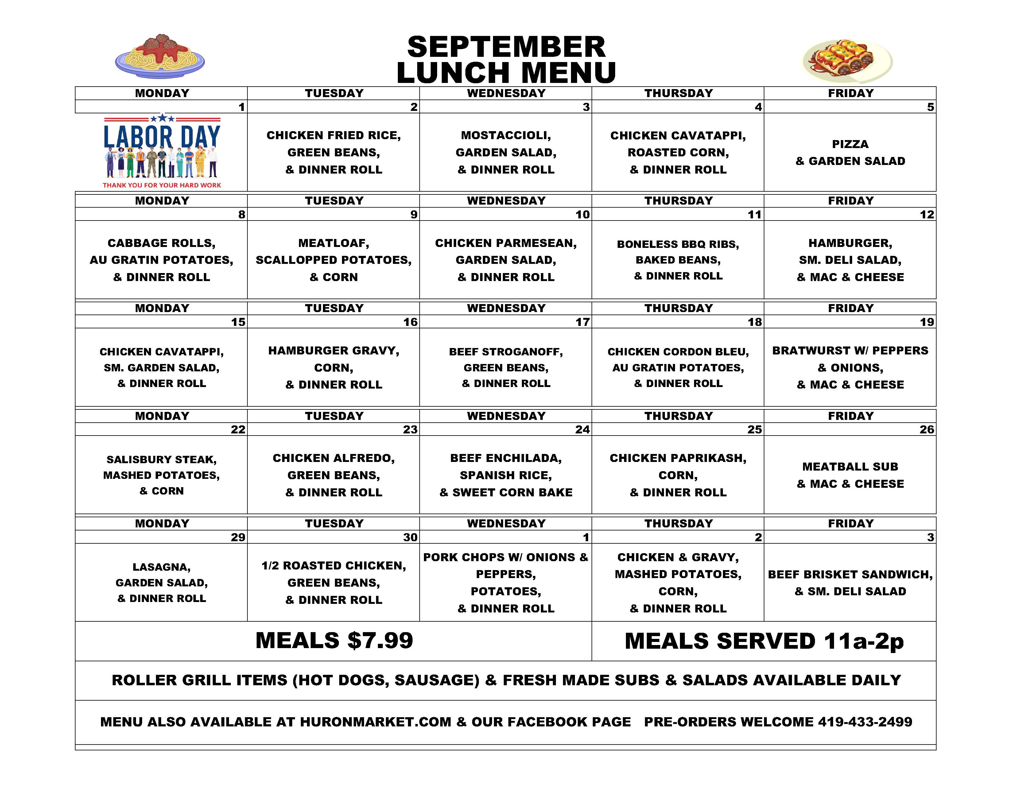 Lunch Menu